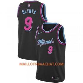 Maillot NBA Miami Heat Kelly Olynyk 9 2018-19 Nike City Edition Noir Swingman - Homme